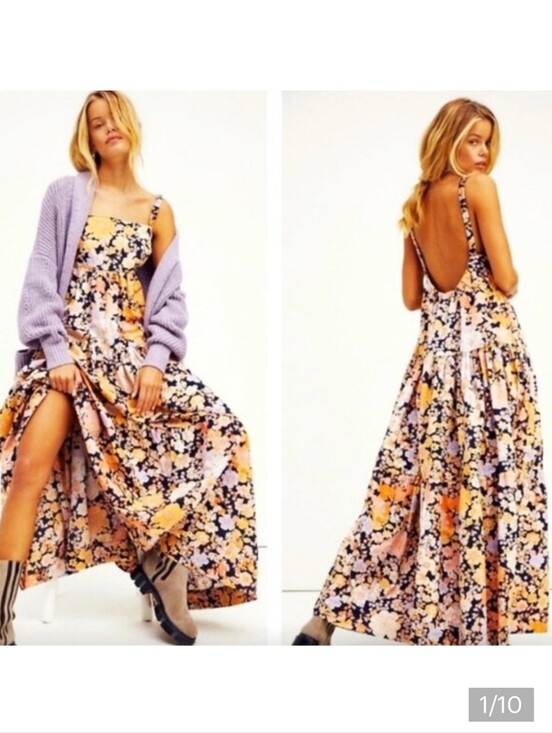 Free People Dresses & Skirts - NWOT Free People Floral Tiered Maxi Oversized Dress Boho Cottagecore Prairie